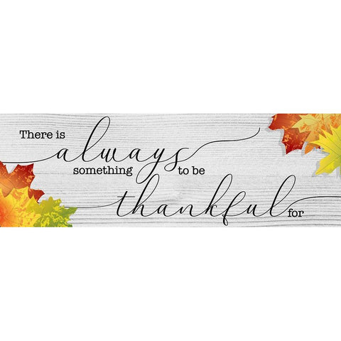 Always Thankful White Modern Wood Framed Art Print by CAD Designs