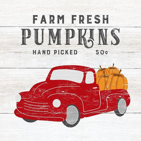 Farm Fresh Pumpkins White Modern Wood Framed Art Print by CAD Designs