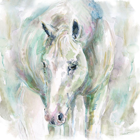 Garden Visit White Modern Wood Framed Art Print by Robinson, Carol