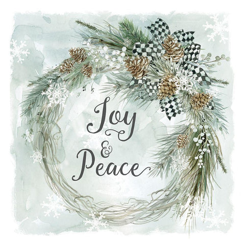 Joy and Peace White Modern Wood Framed Art Print with Double Matting by Robinson, Carol