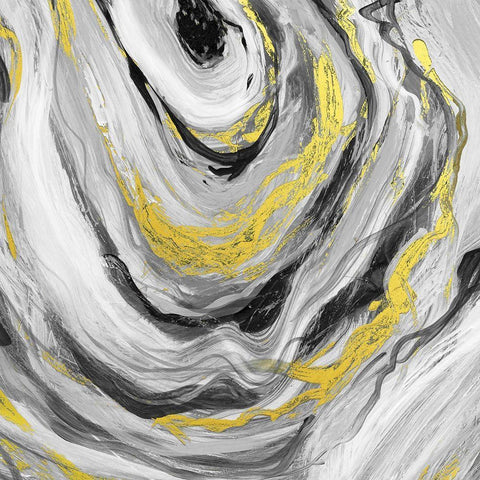 Bold Agate I Gold Ornate Wood Framed Art Print with Double Matting by Robinson, Carol