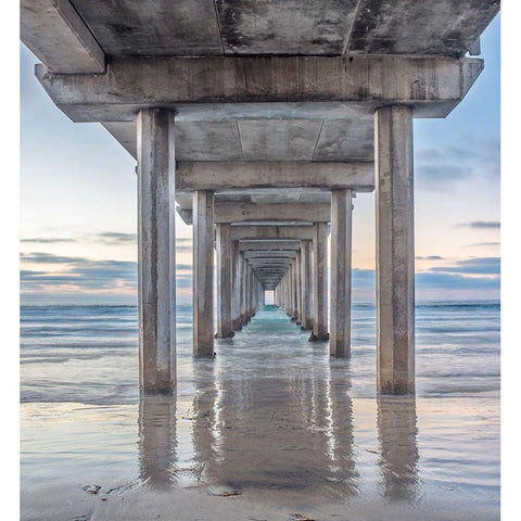 Scripps Pier Black Modern Wood Framed Art Print by Tilley, Rob