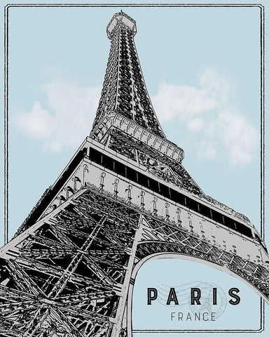 Mid Modern Paris Black Ornate Wood Framed Art Print with Double Matting by Carpentieri, Natalie