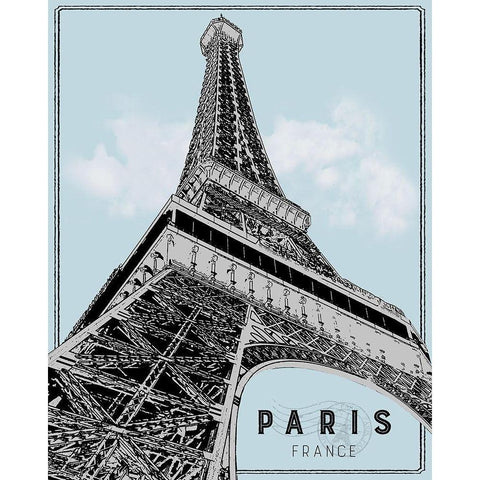 Mid Modern Paris Gold Ornate Wood Framed Art Print with Double Matting by Carpentieri, Natalie