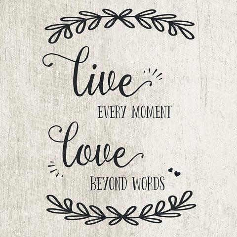 Live Every Moment Black Modern Wood Framed Art Print with Double Matting by CAD Designs