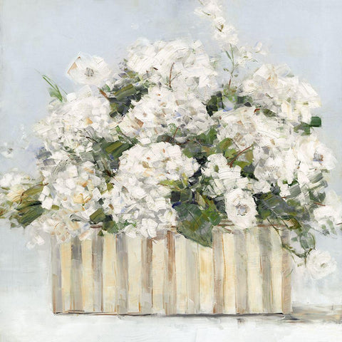 Sweet Hydrangeas White Modern Wood Framed Art Print with Double Matting by Swatland, Sally