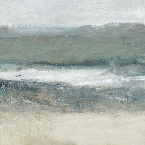 Rolling Oceanside I White Modern Wood Framed Art Print with Double Matting by Robinson, Carol