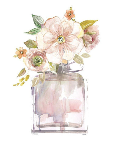 Mini Bouquet I White Modern Wood Framed Art Print with Double Matting by Robinson, Carol