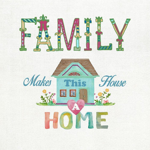 Family White Modern Wood Framed Art Print with Double Matting by Knutsen, Conrad