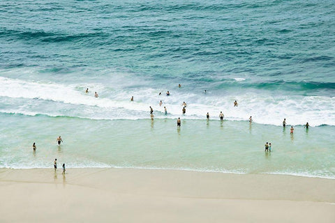 Paradise Beach White Modern Wood Framed Art Print with Double Matting by Bibikow, Walter