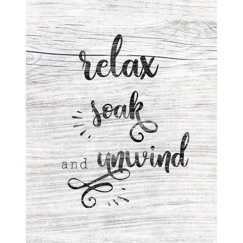 Relax Soak Unwind Gold Ornate Wood Framed Art Print with Double Matting by CAD Designs