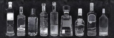 Bar Cart White Modern Wood Framed Art Print with Double Matting by Carpentieri, Natalie