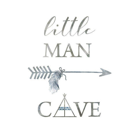 Little Man Cave Arrow White Modern Wood Framed Art Print by Robinson, Carol