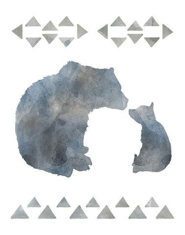 Little Man Cave Bears White Modern Wood Framed Art Print with Double Matting by Robinson, Carol