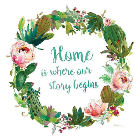 Home Cactus Black Modern Wood Framed Art Print with Double Matting by Robinson, Carol