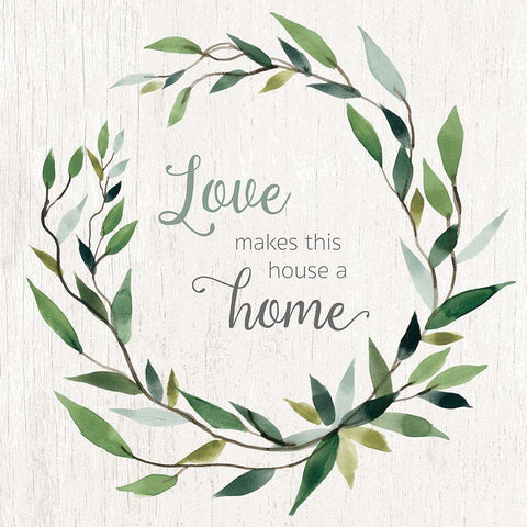 Love Home White Modern Wood Framed Art Print by Robinson, Carol