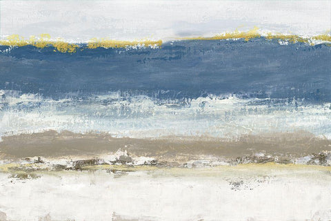 Blue Skies White Modern Wood Framed Art Print with Double Matting by Tava Studios