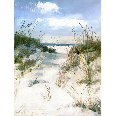 Dune View White Modern Wood Framed Art Print by Swatland, Sally