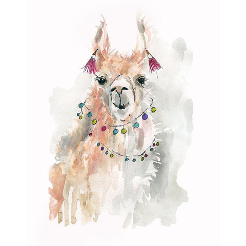 Llama Drama I White Modern Wood Framed Art Print by Robinson, Carol