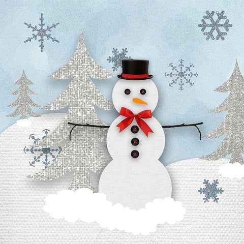 Snowman Hill Black Ornate Wood Framed Art Print with Double Matting by Santiago, Daniela