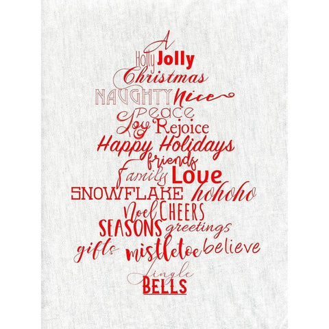 Christmas Type Trees White Modern Wood Framed Art Print by Santiago, Daniela