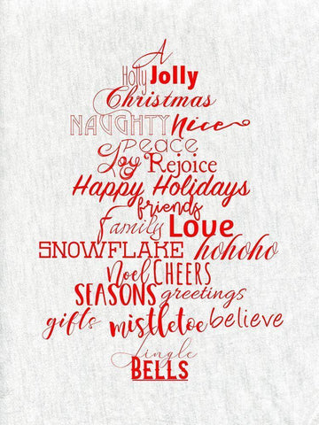 Christmas Type Trees White Modern Wood Framed Art Print with Double Matting by Santiago, Daniela