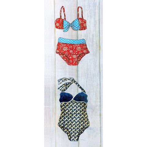 Vintage Bathing Suit - Detail I White Modern Wood Framed Art Print by Tava Studios