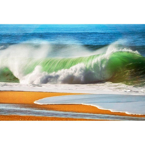 The Wave White Modern Wood Framed Art Print by Van de Goor, Lars