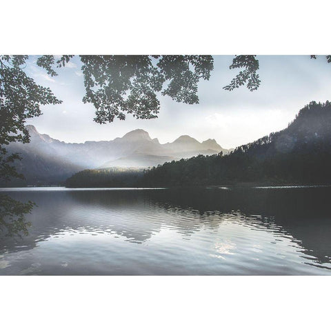 Days End Black Modern Wood Framed Art Print with Double Matting by Weisz, Irene