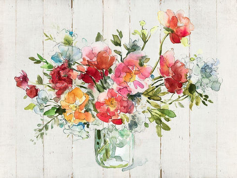 My Summer Garden I Black Ornate Wood Framed Art Print with Double Matting by Robinson, Carol