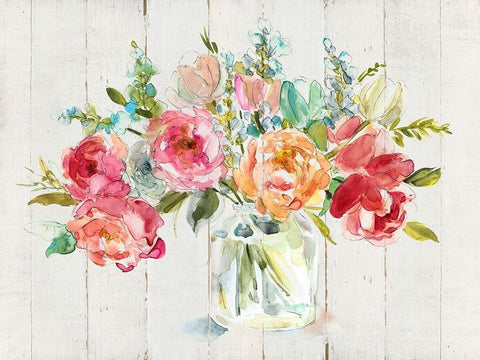 My Summer Garden II White Modern Wood Framed Art Print with Double Matting by Robinson, Carol