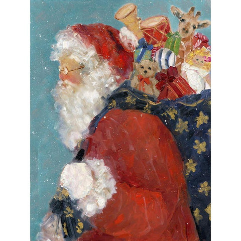 Santas Ready Gold Ornate Wood Framed Art Print with Double Matting by Swatland, Sally