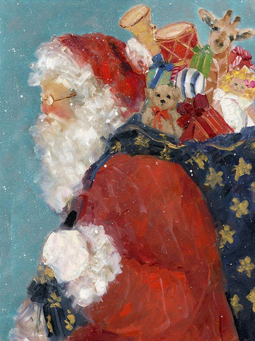 Santas Ready White Modern Wood Framed Art Print with Double Matting by Swatland, Sally