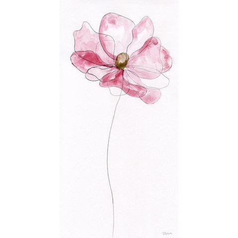 Sketchy Floral I Black Modern Wood Framed Art Print by Craven, Katrina