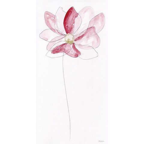 Sketchy Floral II Black Modern Wood Framed Art Print by Craven, Katrina