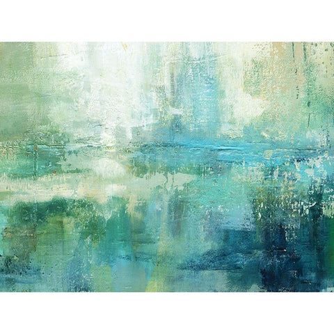 Lily Lake Black Modern Wood Framed Art Print with Double Matting by Robinson, Carol