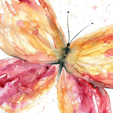 Butterfly Fling I White Modern Wood Framed Art Print by Robinson, Carol