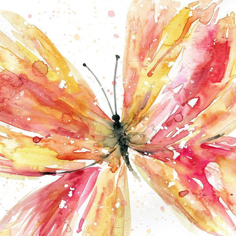 Butterfly Fling II White Modern Wood Framed Art Print by Robinson, Carol