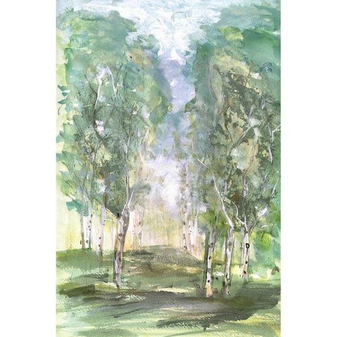 Birch Meadow White Modern Wood Framed Art Print by Jill, Susan