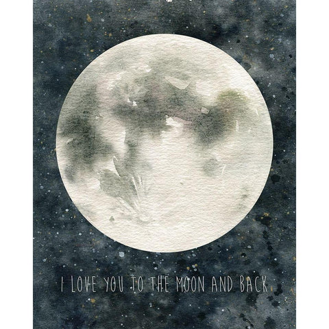 Moon Love White Modern Wood Framed Art Print by Robinson, Carol