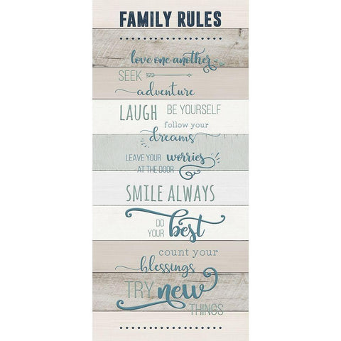 Family Rules Gold Ornate Wood Framed Art Print with Double Matting by CAD Designs