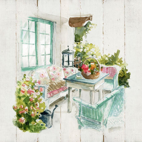 Shiplap Cottage Retreat White Modern Wood Framed Art Print with Double Matting by Robinson, Carol