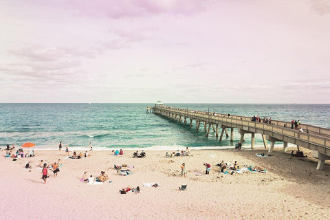 Deerfield Beach Black Ornate Wood Framed Art Print with Double Matting by Bibikow, Walter