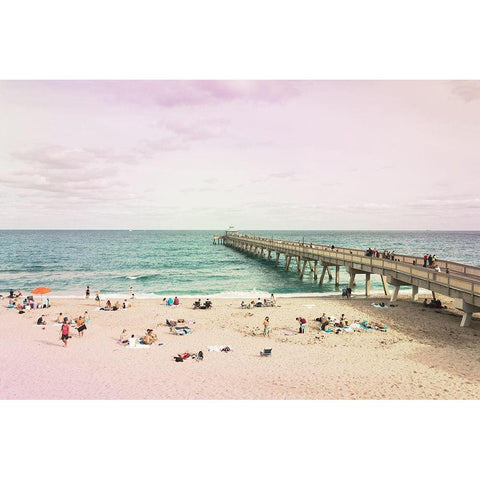 Deerfield Beach Black Modern Wood Framed Art Print by Bibikow, Walter
