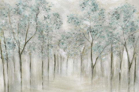 Neutral Spring White Modern Wood Framed Art Print with Double Matting by Tava Studios