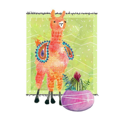 Lovely Llama I Black Modern Wood Framed Art Print with Double Matting by Robinson, Carol