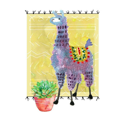 Lovely Llama II Gold Ornate Wood Framed Art Print with Double Matting by Robinson, Carol