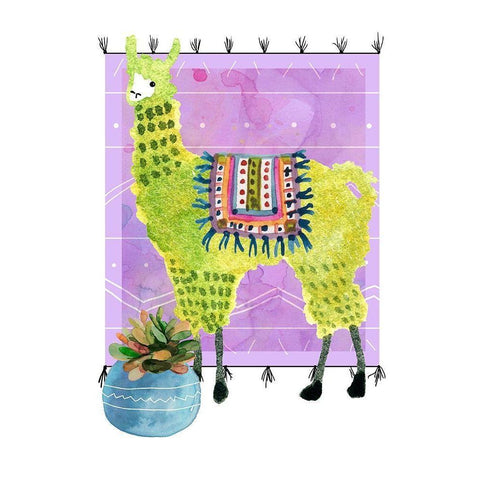 Lovely Llama IV Black Modern Wood Framed Art Print with Double Matting by Robinson, Carol