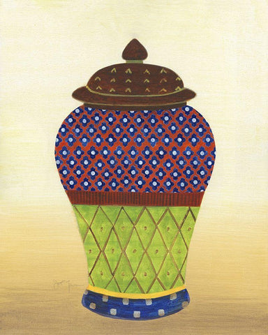 Marrakesh Urn I White Modern Wood Framed Art Print with Double Matting by Tava Studios