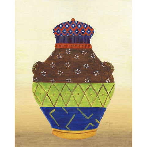 Marrakesh Urn II White Modern Wood Framed Art Print by Tava Studios